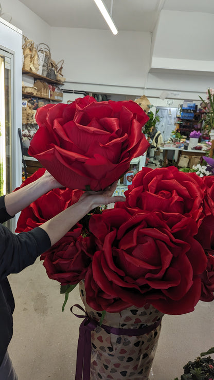 Giant Faux Red Rose