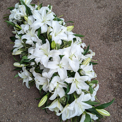 Traditional Lily Casket Spray: Oriental Lilies