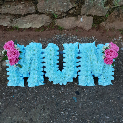 Teal & Pink Mum Floral Tribute