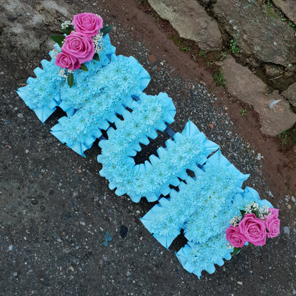 Teal & Pink Mum Floral Tribute