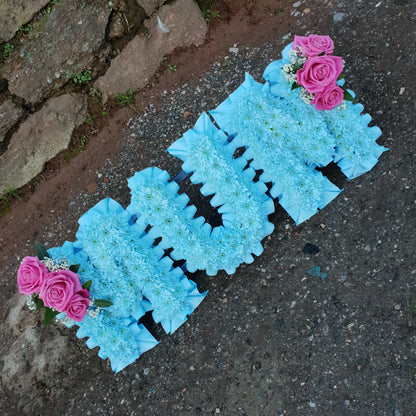 Teal & Pink Mum Floral Tribute