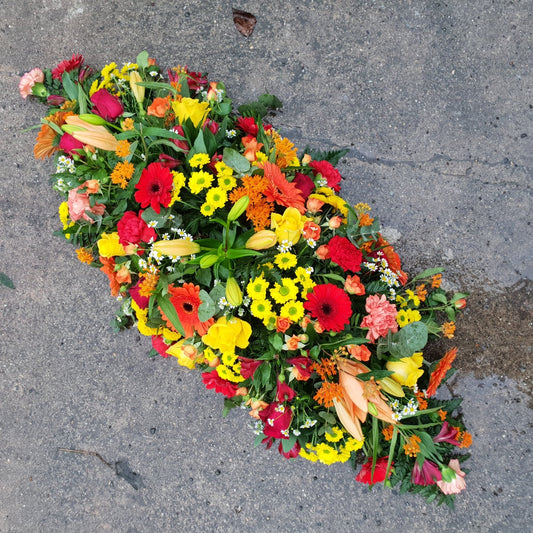 Bright Autumn Spray Funeral Tribute